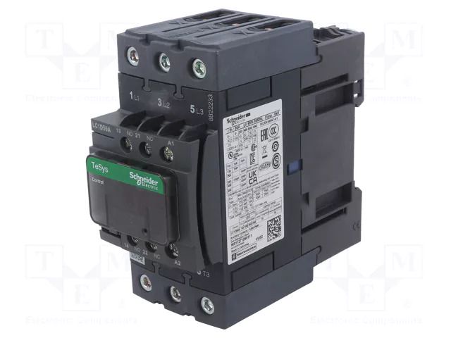 Contactor: 3-pole; NO x3; Auxiliary contacts: NO + NC; 240VAC; 50A SCHNEIDER ELECTRIC LC1D50AU7