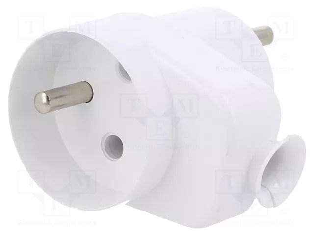 Connector: AC supply; male; plug; 2P+PE; 250VAC; 16A; white; PIN: 3 PLASTROL W-97407