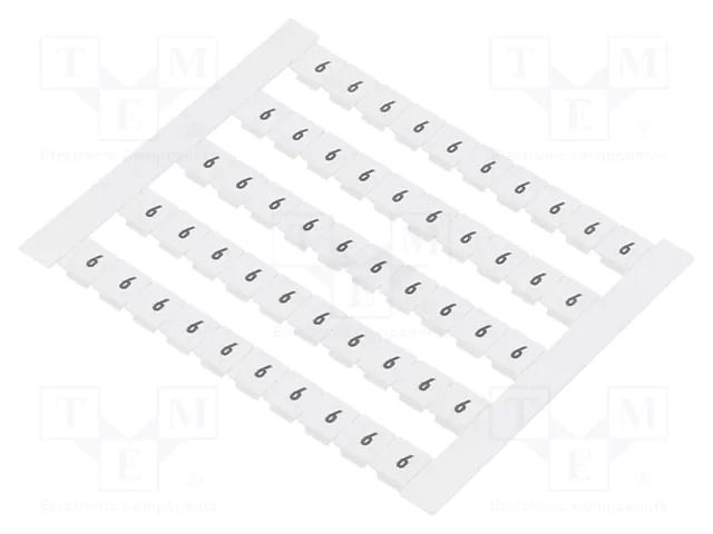 Marker; horizontal; white; 5mm; Marking: 6 WEIDMÜLLER DEK5-GW-6