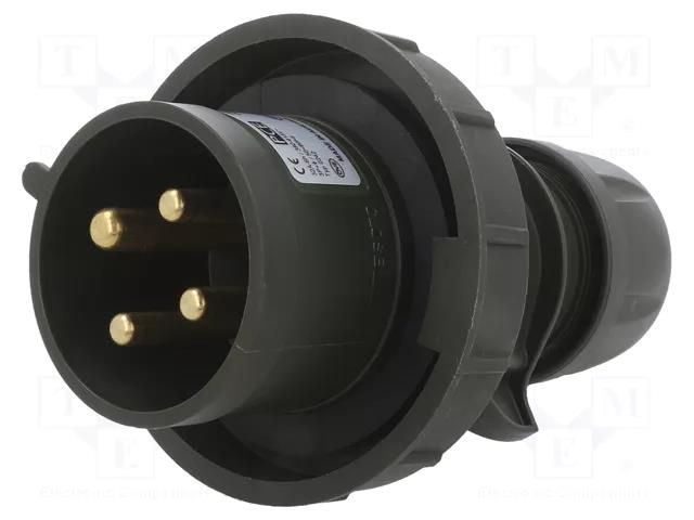 Connector: AC supply 3-phase; plug; male; 32A; 400VAC; IEC 60309 PCE 0242-6.U