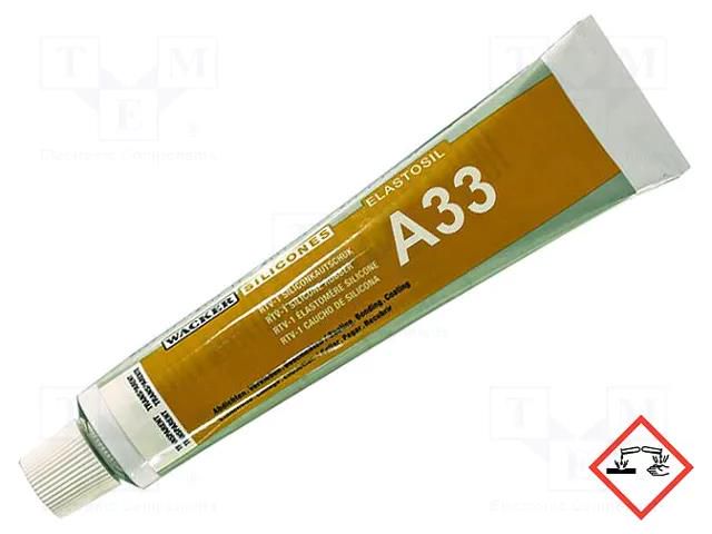 Silicone rubber; beige; 0.09l; ELASTOSIL A33; 1.16g/cm3@20°C WACKER A33-90ML