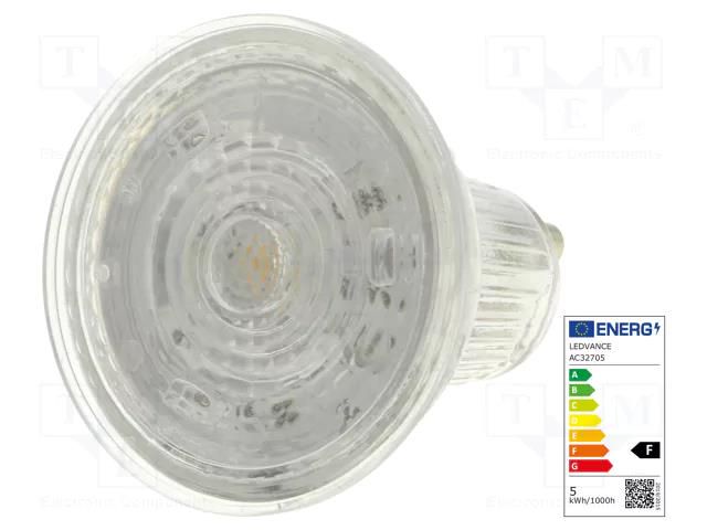 LED lamp; neutral white; GU10; 230VAC; 350lm; P: 4.3W; 36°; 4000K ams OSRAM 4058075055155