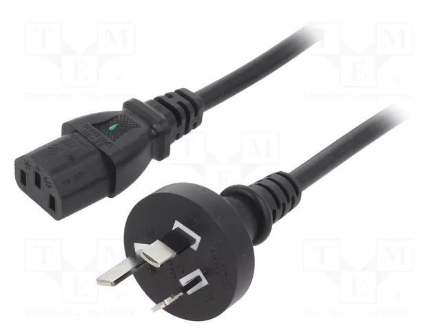 Cable; 3x0.75mm2; AS/NZS 3112 (I) plug,IEC C13 female; PVC; 1.8m LIAN DUNG SN27-3/07/1.8BK