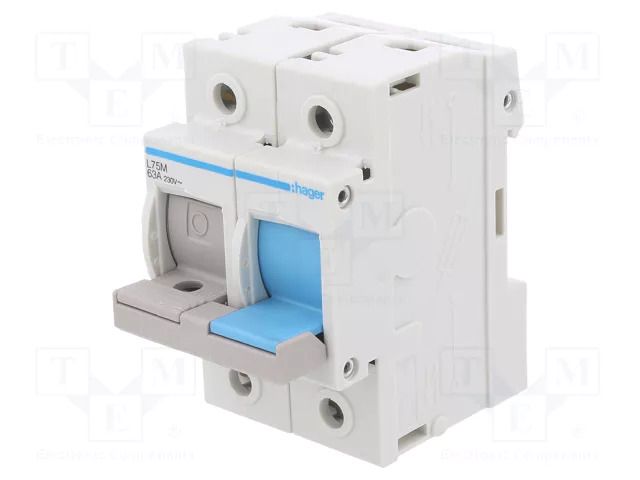 Fuse disconnector; D02; for DIN rail mounting; 63A; 400V; Poles: 2 HAGER L75M