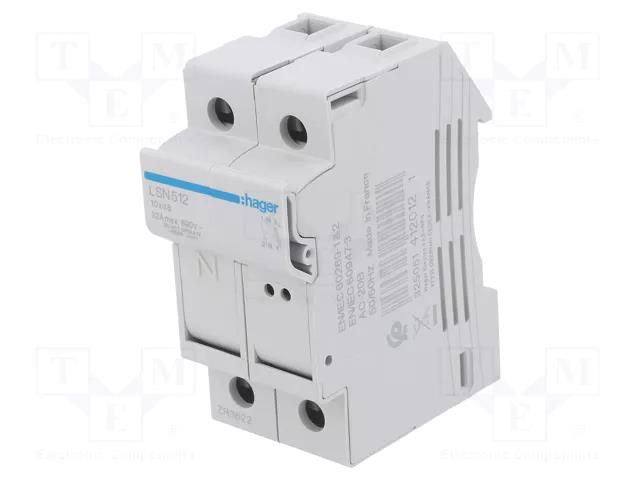 Fuse disconnector; 10x38mm; for DIN rail mounting; 32A; 690V HAGER LSN512