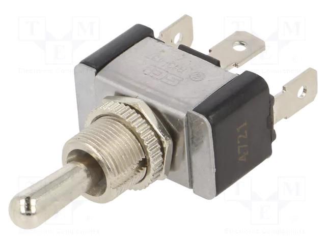 Switch: toggle; Pos: 3; SPDT; ON-OFF-ON; 21A/14VDC; TA/TA2; 0÷65°C SWITCH COMPONENTS TA2-1F-DC-1-O