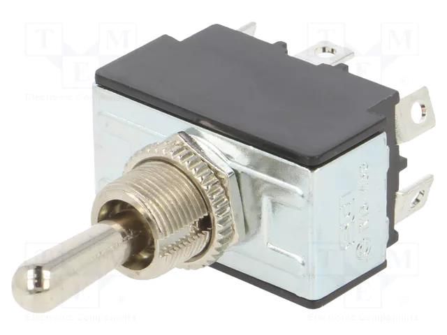 Switch: toggle; Pos: 3; DPDT; ON-OFF-ON; 21A/14VDC; TB/TB1; 50mΩ; 17N SWITCH COMPONENTS TB1-2F-DC-5