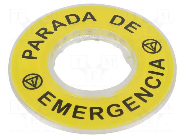 Label; Harmony XB4; Ø22mm; yellow; Dim: Ø60mm SCHNEIDER ELECTRIC ZBY9420