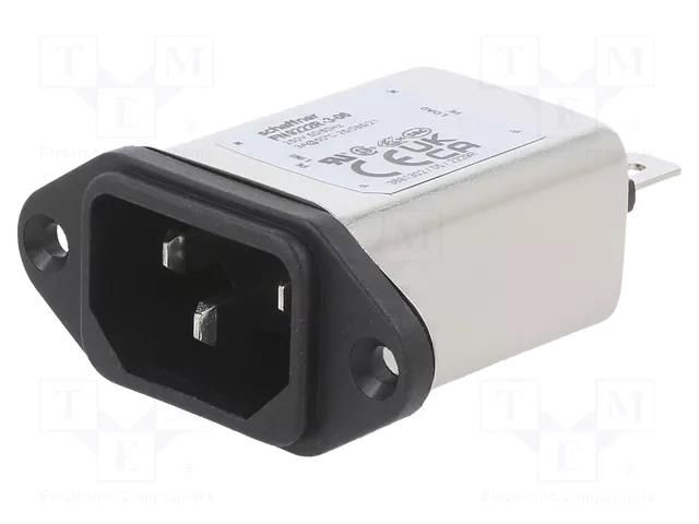 Connector: AC supply; socket; male; Inom: 3A; Ir: 310uA; 250VAC; 1MΩ SCHAFFNER FN9222R-3-06