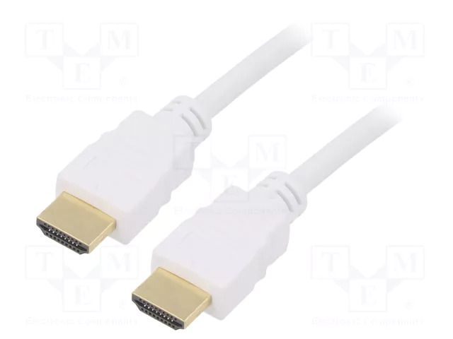 Cable; HDMI plug,both sides; PVC; HDCP 2.2,HDMI 2.0; 10m; white GOOBAY GOOBAY-61024