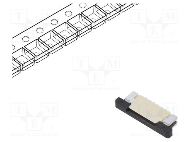 Connector: FFC/FPC; PIN: 6; F52Q; top contacts,ZIF; SMT; 50V; 500mA AMPHENOL AORORA F52Q-1A7A1-11006