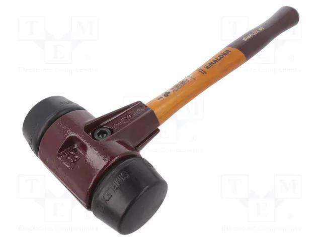 Hammer; 405mm; W: 150mm; 1.55kg; 60mm; round; rubber; wood; SIMPLEX HALDER HAL-3002.060