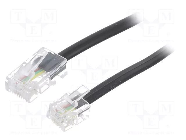 Cable: telephone; RJ11 plug,RJ45 plug; 10m; black GOOBAY TEL-RJ45/11-BK/10