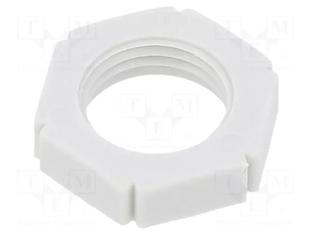 Nut; PG7; polyamide; light grey; -20÷90°C BM GROUP BM3696