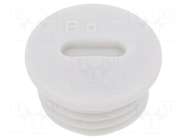 Stopper; PG7; IP56; polyamide; light grey; Thread: PG; 6mm; -25÷60°C BM GROUP BM4596