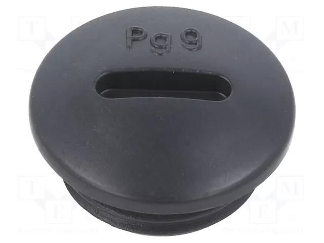 Stopper; PG9; IP56; polyamide; black; Thread: PG; 6mm; -25÷60°C BM GROUP BM4597N