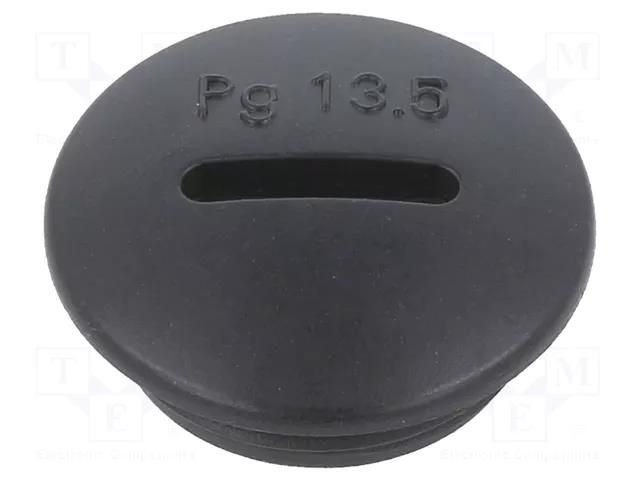 Stopper; PG13,5; IP56; polyamide; black; Thread: PG; 6mm; -25÷60°C BM GROUP BM4599N
