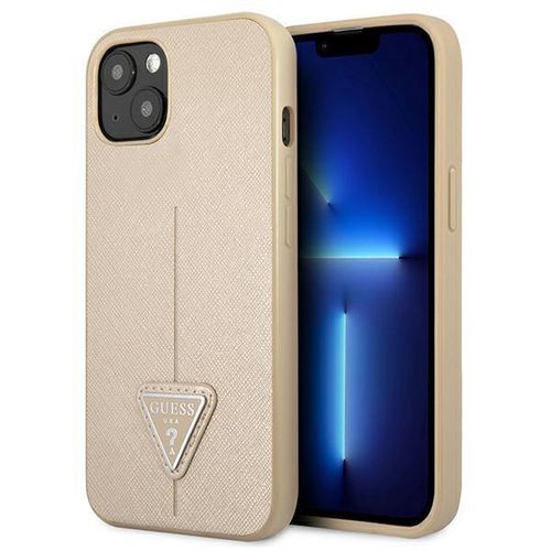 Guess GUHCP13MPSATLE iPhone 13 6,1 &quot;beige / beige hardcase SaffianoTriangle Logo, Guess 3666339040321 3666339040321