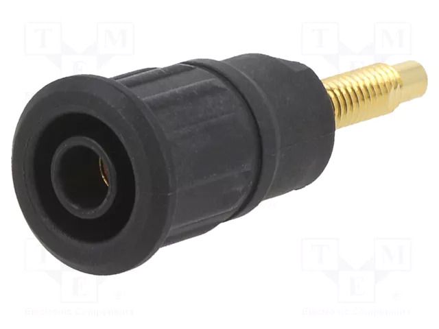 Connector: 4mm banana; socket; 32A; 1kV; black STÄUBLI BI-SEB4-G-21