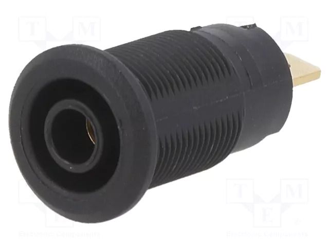 Connector: 4mm banana; socket; 1kV; 24A; Cutout: Ø12.2mm; black STÄUBLI BI-SLB4-F-21