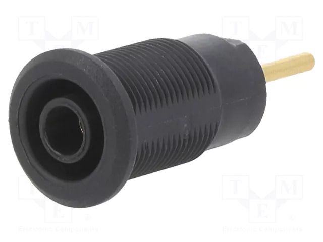 Connector: 4mm banana; socket; 1kV; 24A; black; gold-plated STÄUBLI BI-SLB4-R-21