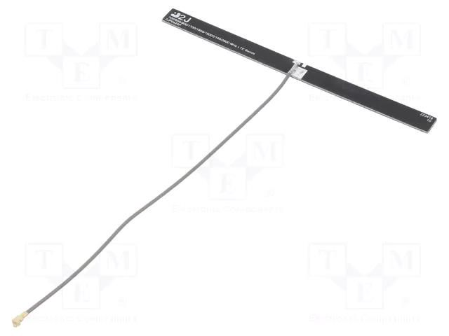 Antenna; 2G,3G,4G,GSM,LTE; 1.2dBi,4dBi,5.6dBi; glued; MC137; U.FL 2J Antennas P0424P015MC137UFL