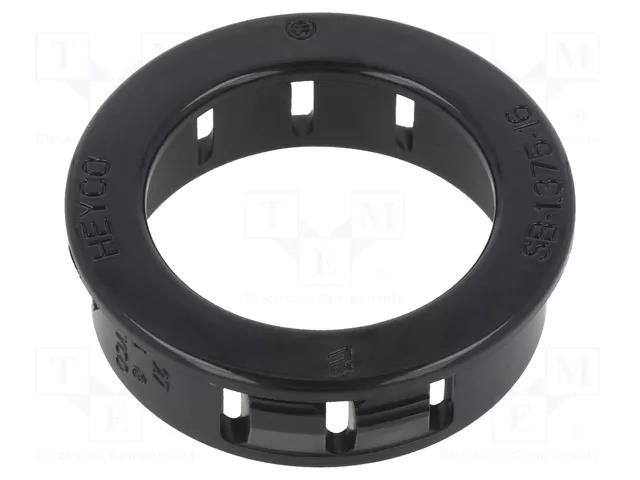 Grommet; Ømount.hole: 34.9mm; Øhole: 25.4mm; black; UL94V-2 KEYSTONE KEYS8482