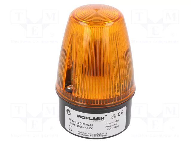 Signaller: lighting; continuous light,blinking light; orange MOFLASH SIGNALLING LEDD100-02-01