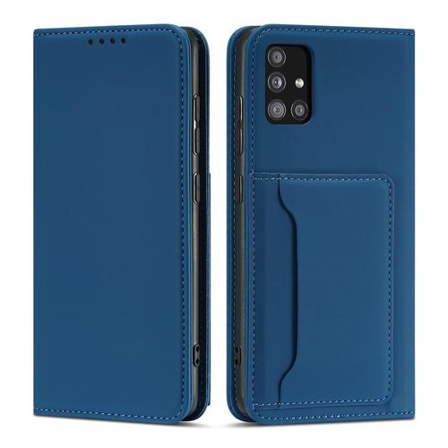 Magnet Card Case For Samsung Galaxy A12 5G Pouch Wallet Card Holder Blue, Hurtel 9145576251034