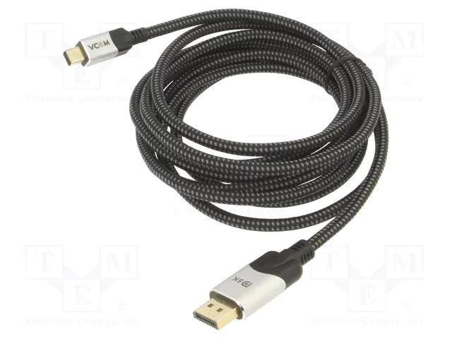 Cable; DisplayPort plug,mini DisplayPort plug; PVC; textile; 3m VCOM CG685-3.0