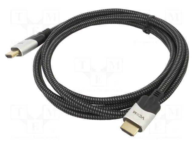 Cable; HDMI plug,both sides; PVC; textile; HDCP 2.2,HDMI 2.1 VCOM CG865-1.8