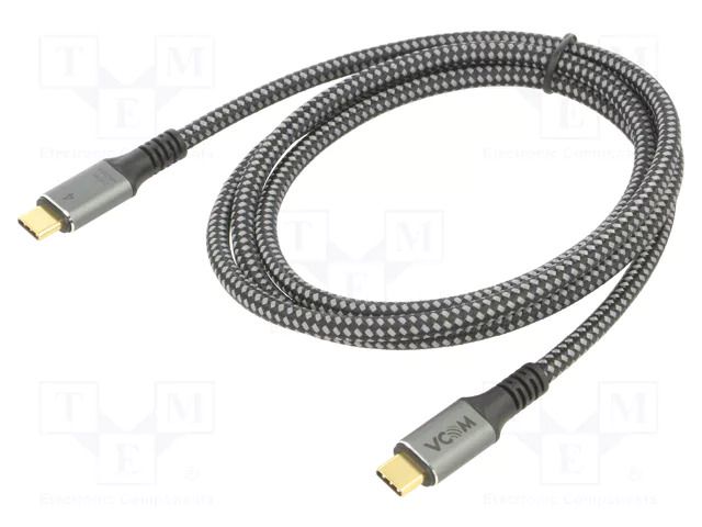 Cable; Thunderbolt 3,USB 4.0; USB C plug,both sides; 1.2m; PVC VCOM CU541M-1.2