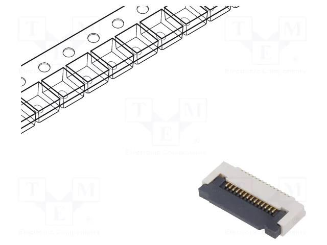 Connector: FFC/FPC; gold flash; SMT; 0.4A; 50V; PIN: 16; Mat: LCP GCT FFC2B35-16-G