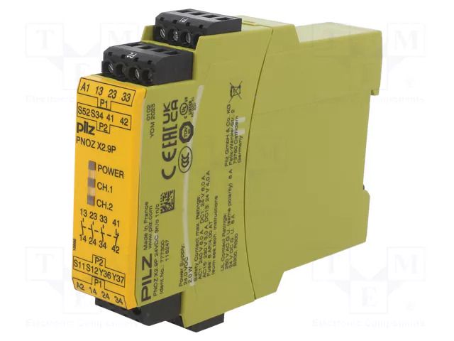 Automation module: safety relay; Usup: 24VDC; IN: 2; OUT: 4; IP40 PILZ PZ-777300