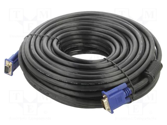 Cable; D-Sub 15pin HD plug,both sides; black; 30m; Øcable: 8mm VCOM CG341AD-30.0