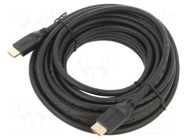 Cable; HDMI plug,both sides; PVC; 10m; black; HDMI 2.0; black VCOM CG517-10.0
