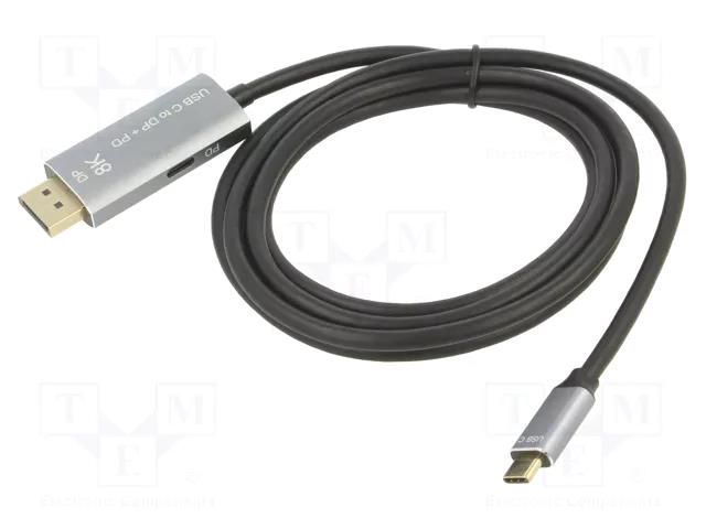 Adapter; DisplayPort 1.4,USB 3.0,USB 3.1; gold-plated; 1.8m VCOM CU480MCPD-1.8