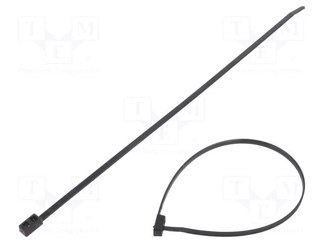 Cable tie; double; L: 305mm; W: 4.7mm; black; polyamide; 180N; T50IDH HELLERMANNTYTON T50IDH-PA66UV-BK