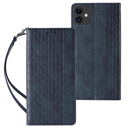 Magnet Strap Case for iPhone 12 Pouch Wallet + Mini Lanyard Pendant Blue, Hurtel 5907769341809 5907769341809