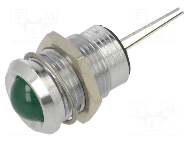 Indicator: LED; blinking; green; 3.5÷13VDC; Ø14mm; 2pin CML INNOVATIVE TECHNOLOGIES 19220001