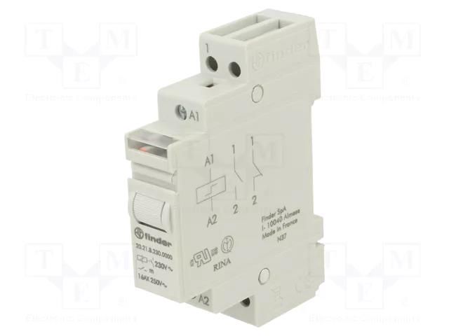 Relay: installation; bistable,impulse; NO; Ucoil: 230VAC; 20.21 FINDER 20.21.8.230.0000