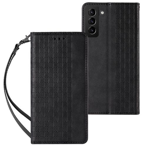 Magnet Strap Case Case for Samsung Galaxy S22 + (S22 Plus) Pouch Wallet + Mini Lanyard Pendant Black, Hurtel 9145576250624 9145576250624