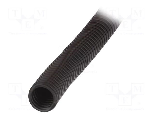 Protective tube; Size: 25; polypropylene; black; HelaGuard; IP66 HELLERMANNTYTON HG-PP25-PP-BK