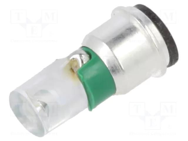 LED lamp; green; SX3s; 24÷28VDC; No.of diodes: 1; 3mm; -40÷85°C MARL 202-324-23-38