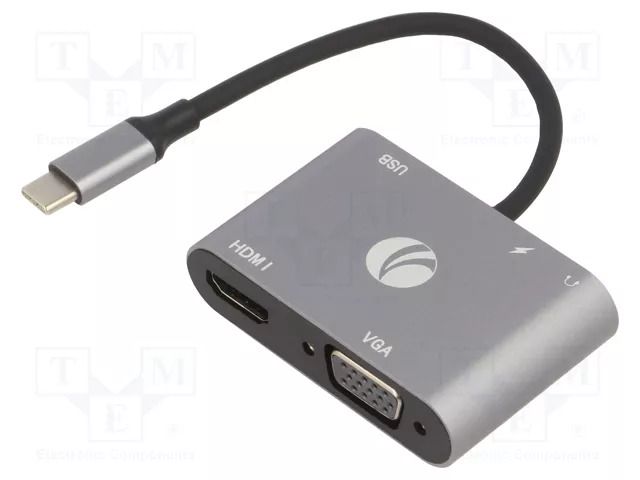 Adapter; OTG,USB 3.0,USB 3.1; nickel plated; 0.15m; black; PVC VCOM CU4511