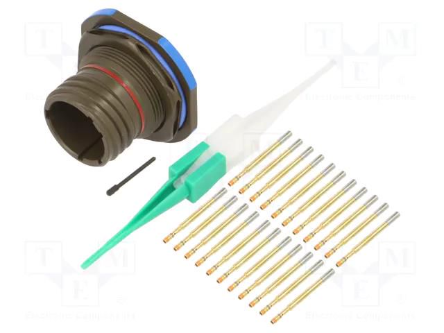 Connector: military; socket; male; PIN: 22; straight; crimped; 5A AMPHENOL AIR D38999/24WC35PN