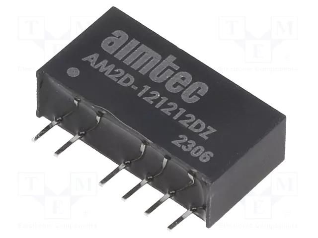 Converter: DC/DC; 2W; Uin: 10.8÷13.2VDC; Uout: 12VDC; Uout2: 12VDC AIMTEC AM2D-121212DZ