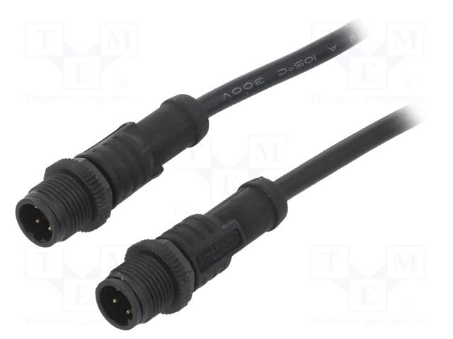 Cable: for sensors/automation; M12; PIN: 4; with plastic nut; plug AMPHENOL LTW MSDP04MLSDPMLSDA05