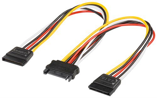 PC Y Power Cable/Adapter, SATA 1x Male to 2x Female, 0.2 m - 2 SATA-Standard male > SATA Standard female 95114