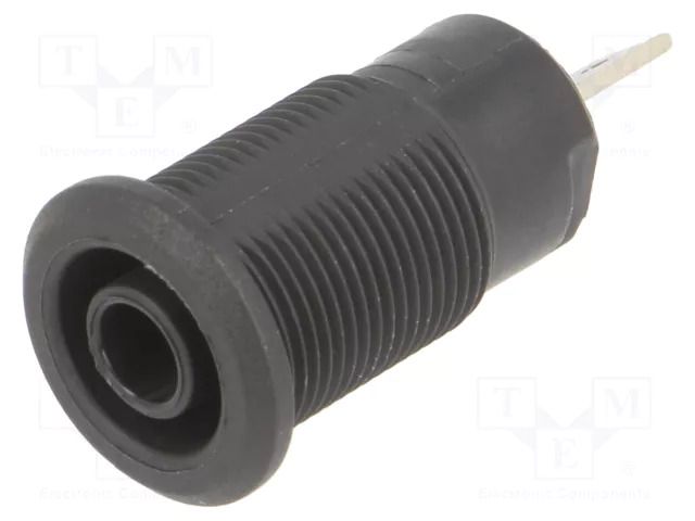 Connector: 4mm banana; socket; 1kV; 24A; Cutout: Ø12.2mm; black STÄUBLI BI-SLB4-F/N-21